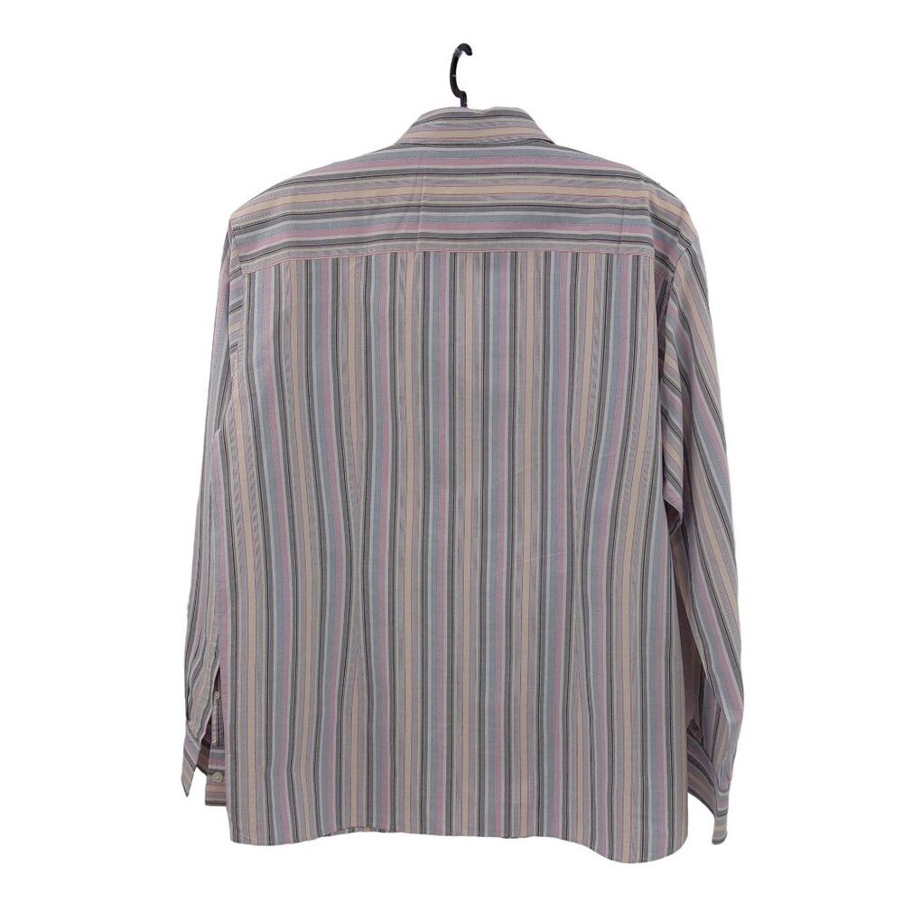 Faconnable Mens Striped Shirt Size L Large Pastel Button Front Pocket Preppy - Picture 7 of 13